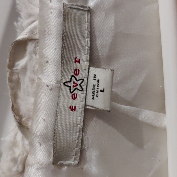 Vintage plush jacket, white, soft, lined. - Picture 2 of 4